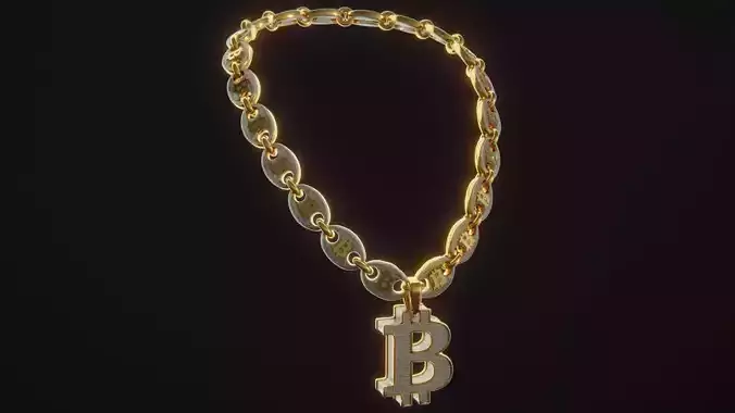 Bitcoin Diamond Chain Low-poly 3D model