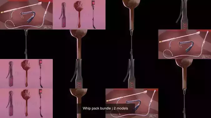 Whip pack bundle 3D Model Collection