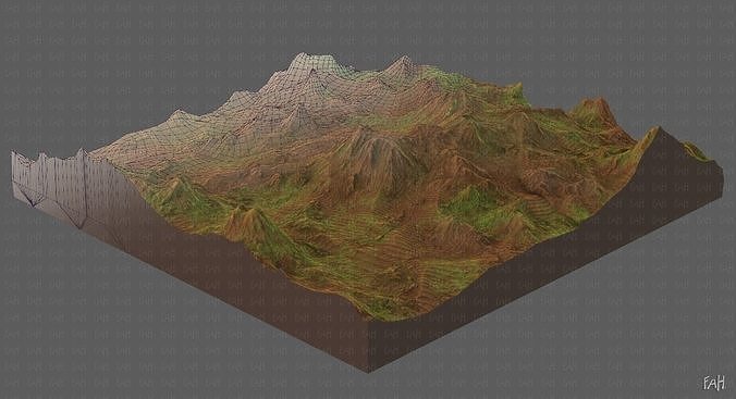 Terrain V06 Low-poly 3D model