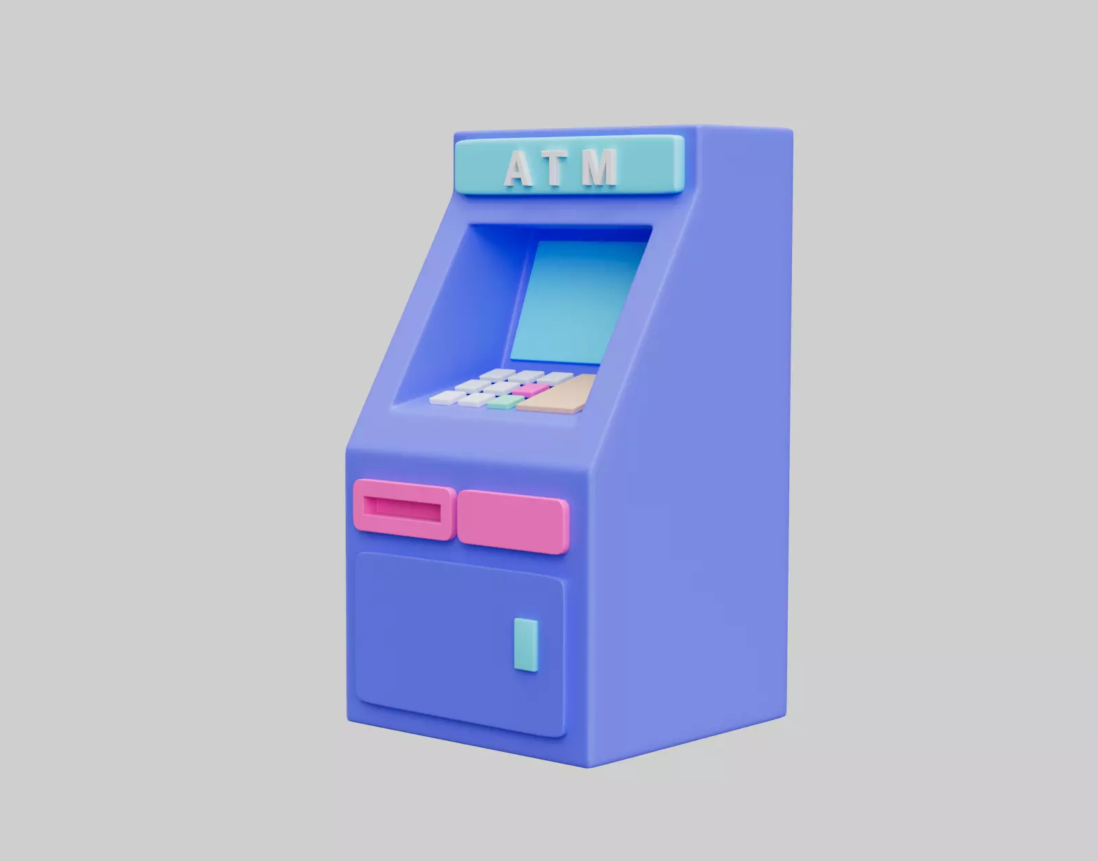 ATM machine Low-poly 3D model 3D model_0