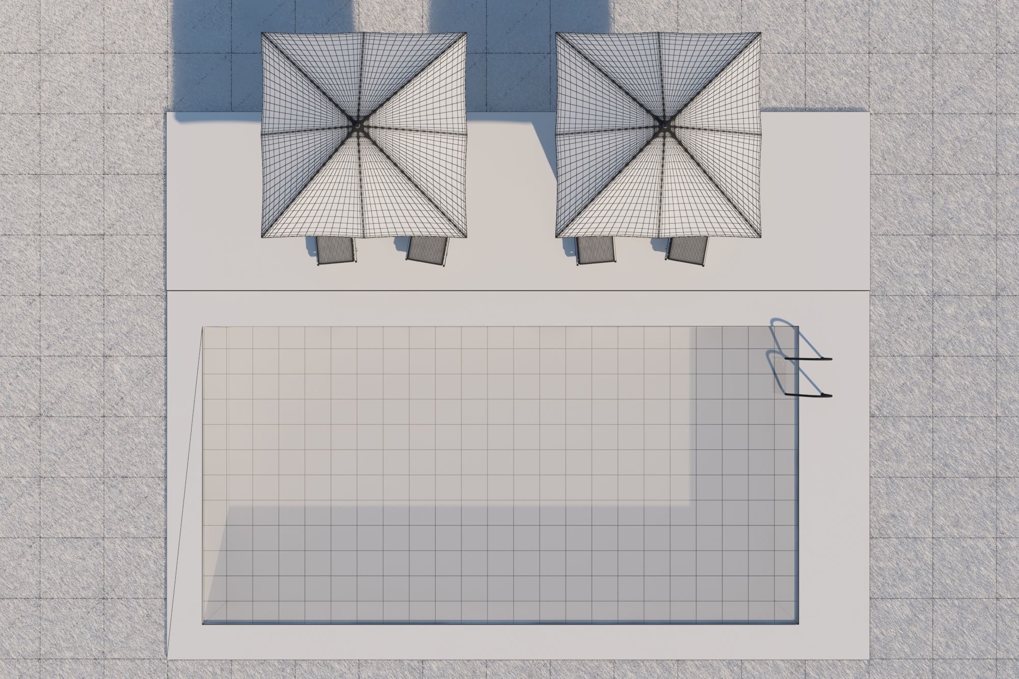 Swimming pool with outdoor furniture 3D model_7