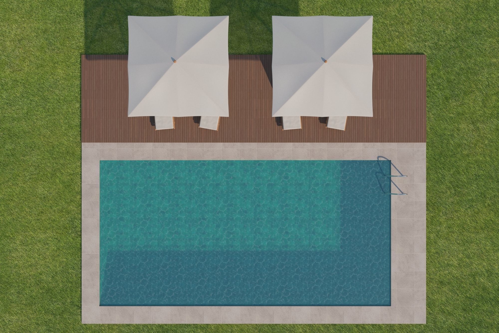 Swimming pool with outdoor furniture 3D model_6