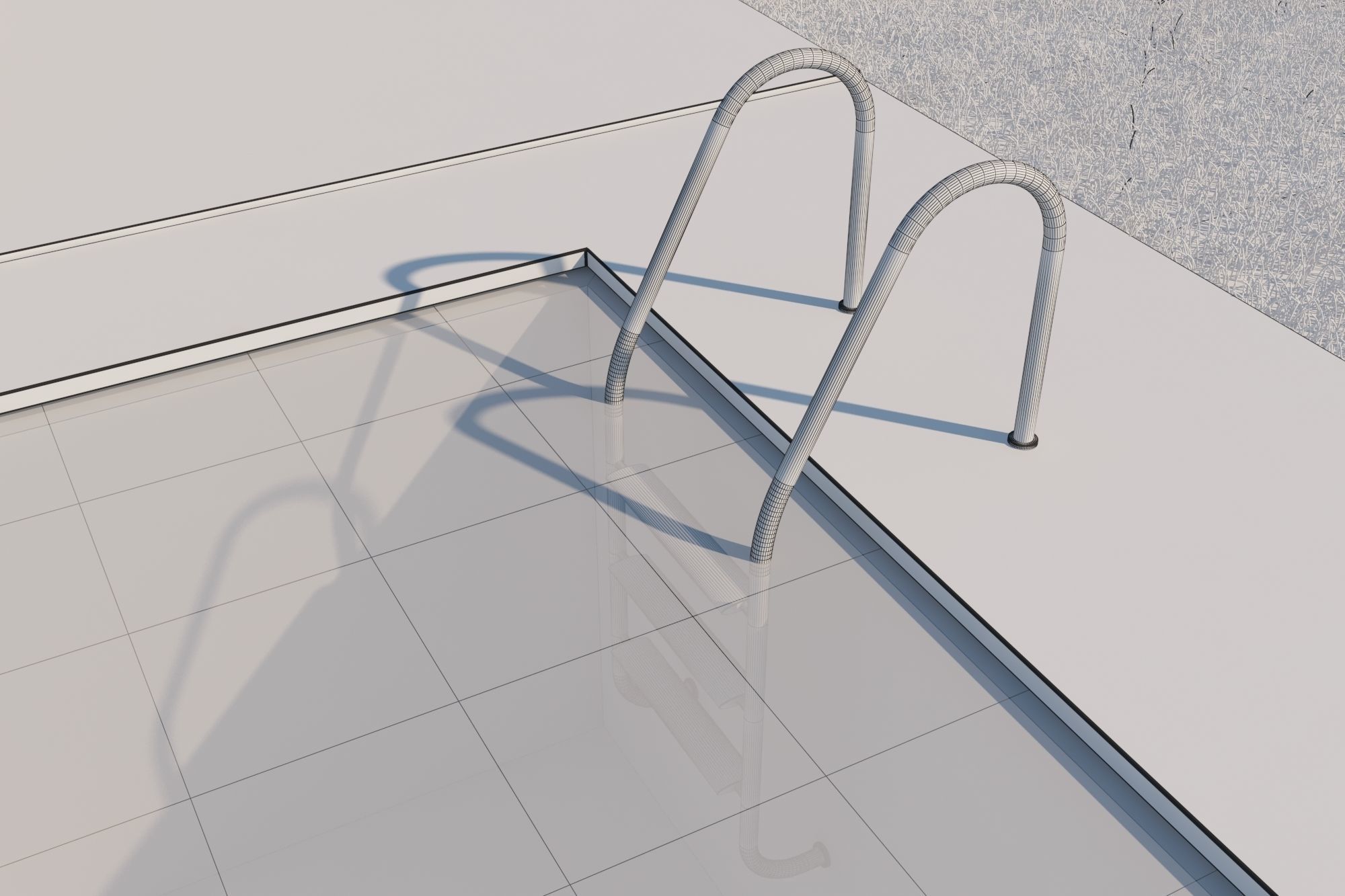 Swimming pool with outdoor furniture 3D model_5