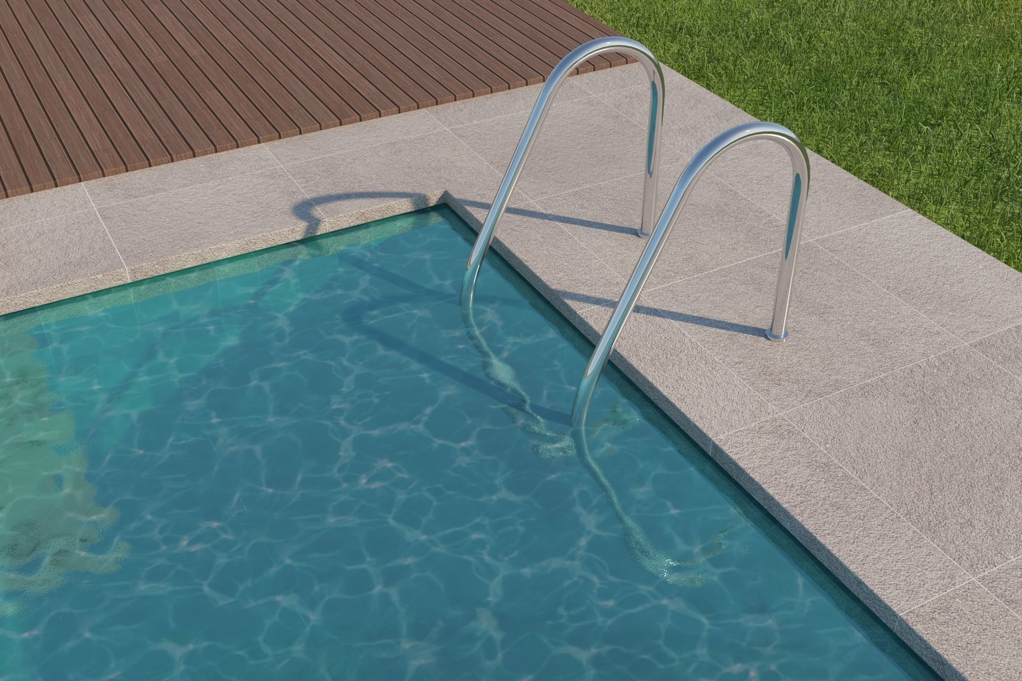Swimming pool with outdoor furniture 3D model_12