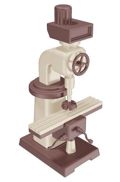 Fabulous Milling Machine Toy Low-poly 3D model_1