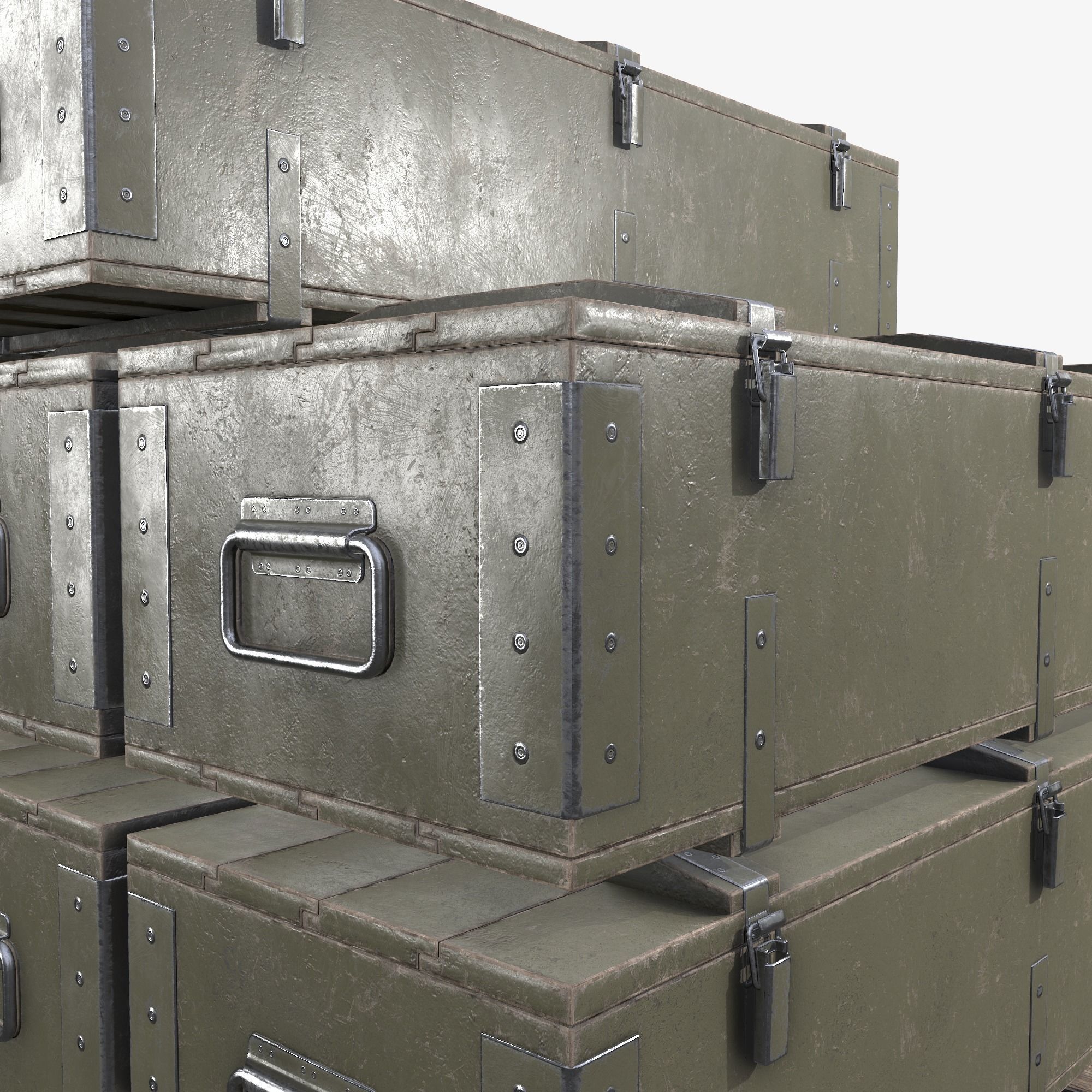 PBR Military Cargo Case 03 Low-poly 3D model_5