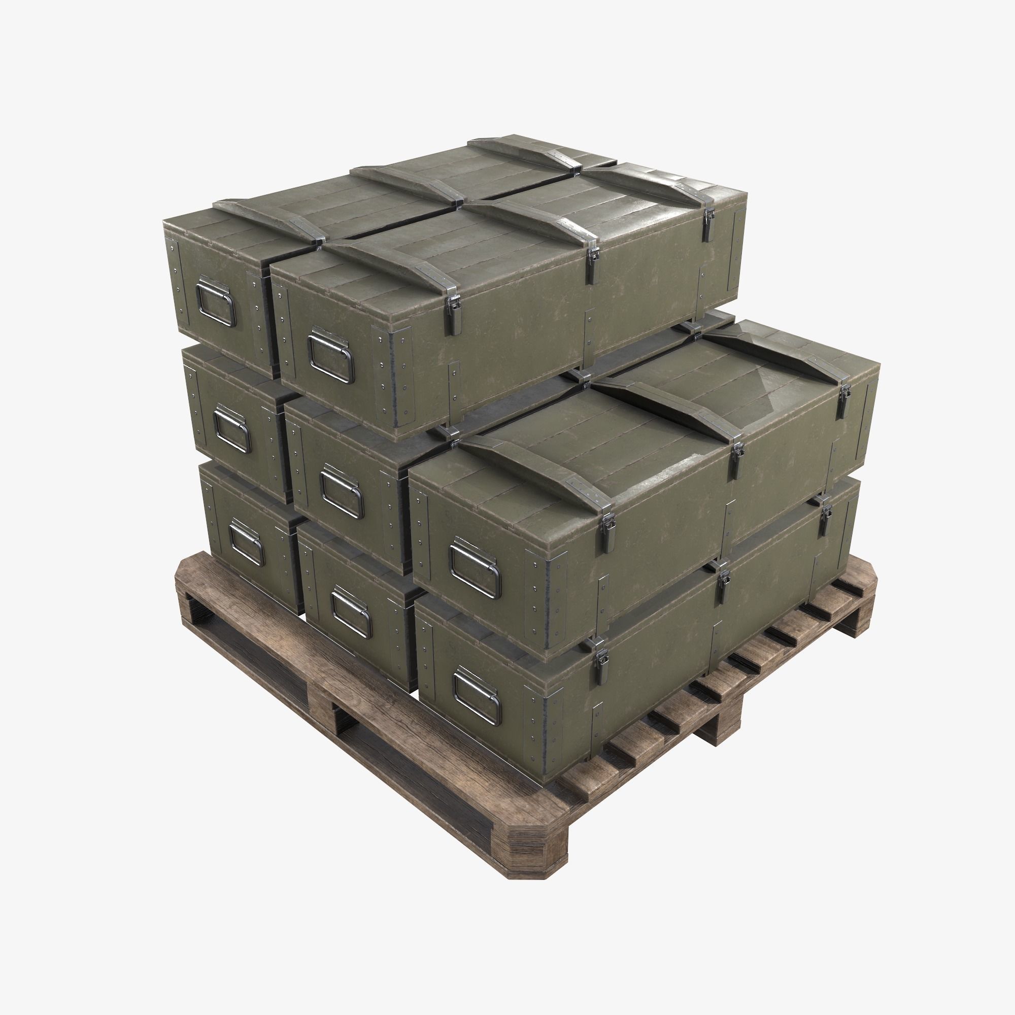 PBR Military Cargo Case 03 Low-poly 3D model_6