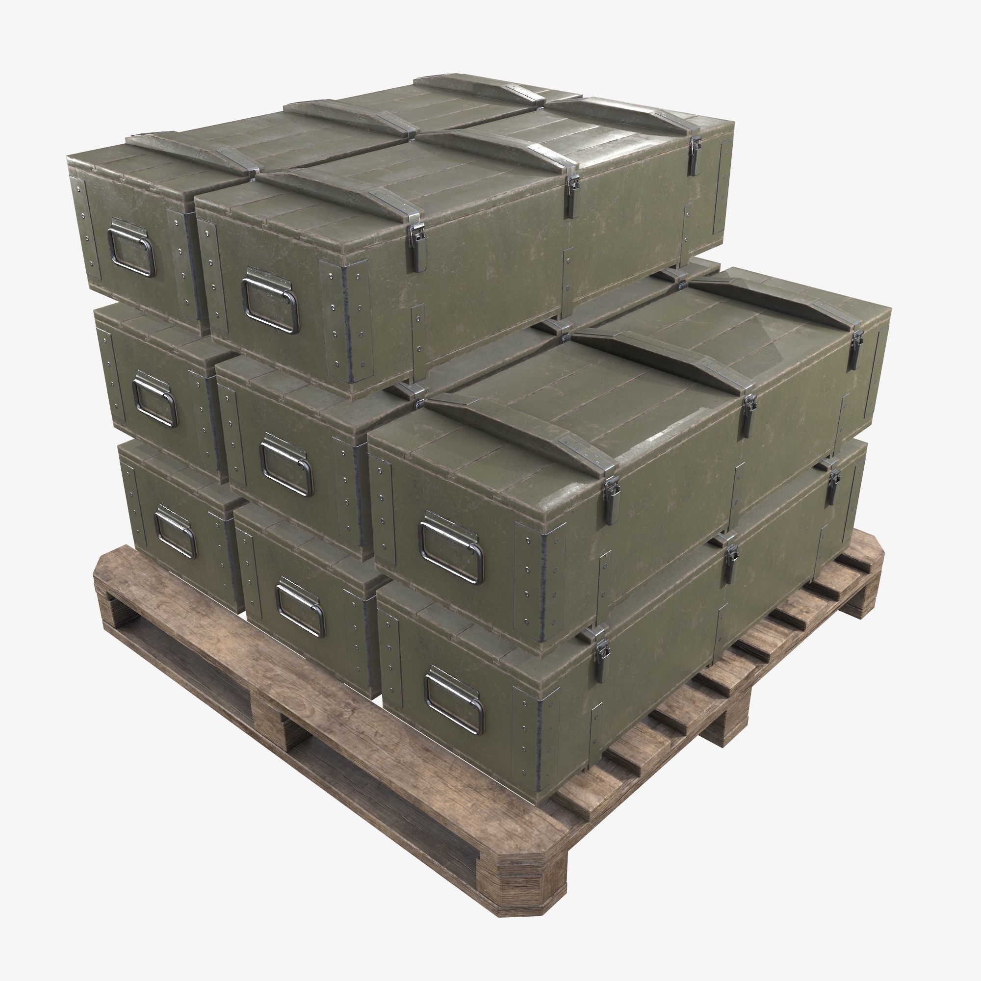 PBR Military Cargo Case 03 Low-poly 3D model_2