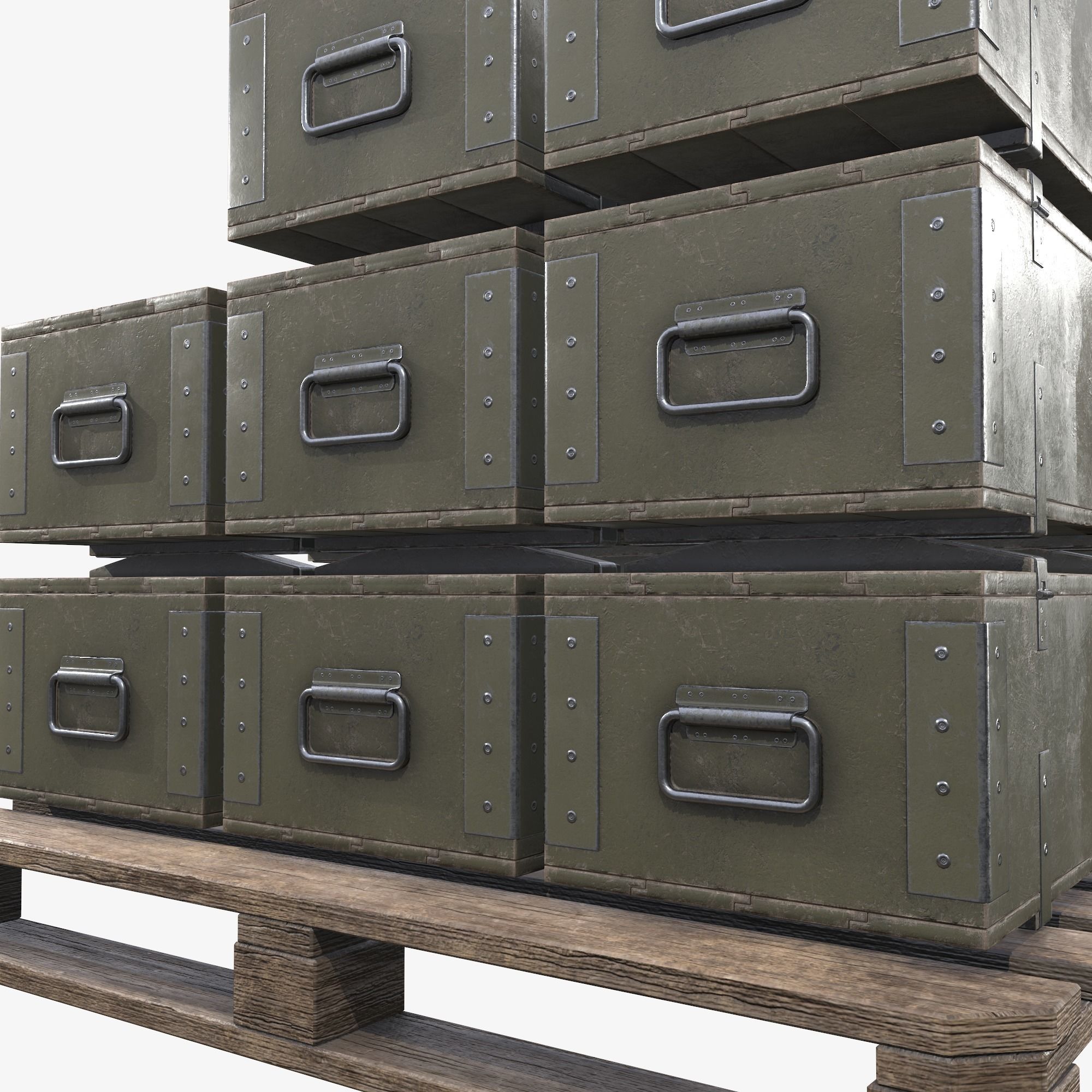 PBR Military Cargo Case 03 Low-poly 3D model_4