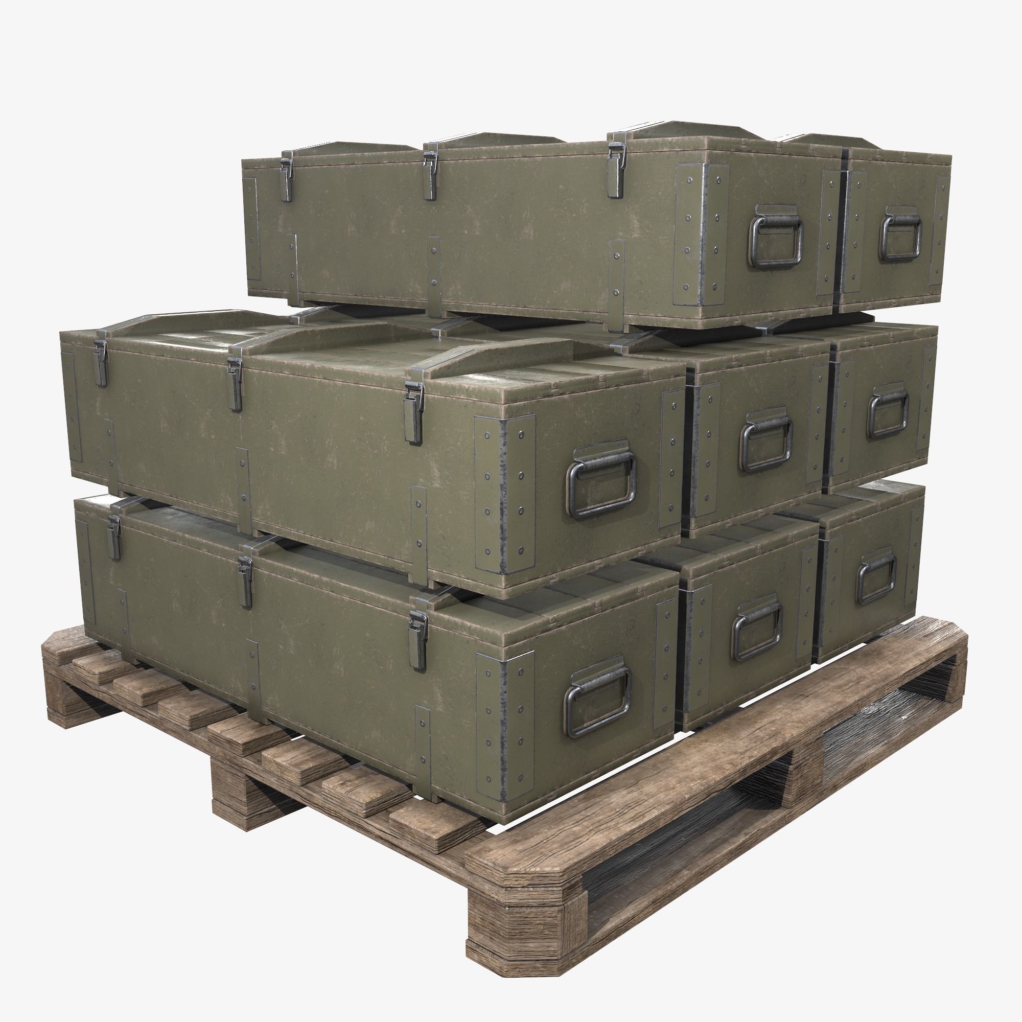 PBR Military Cargo Case 03 Low-poly 3D model_3
