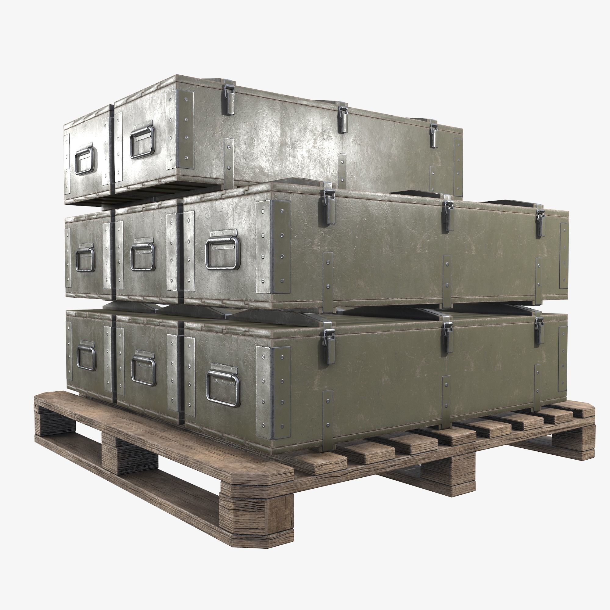 PBR Military Cargo Case 03 Low-poly 3D model_7