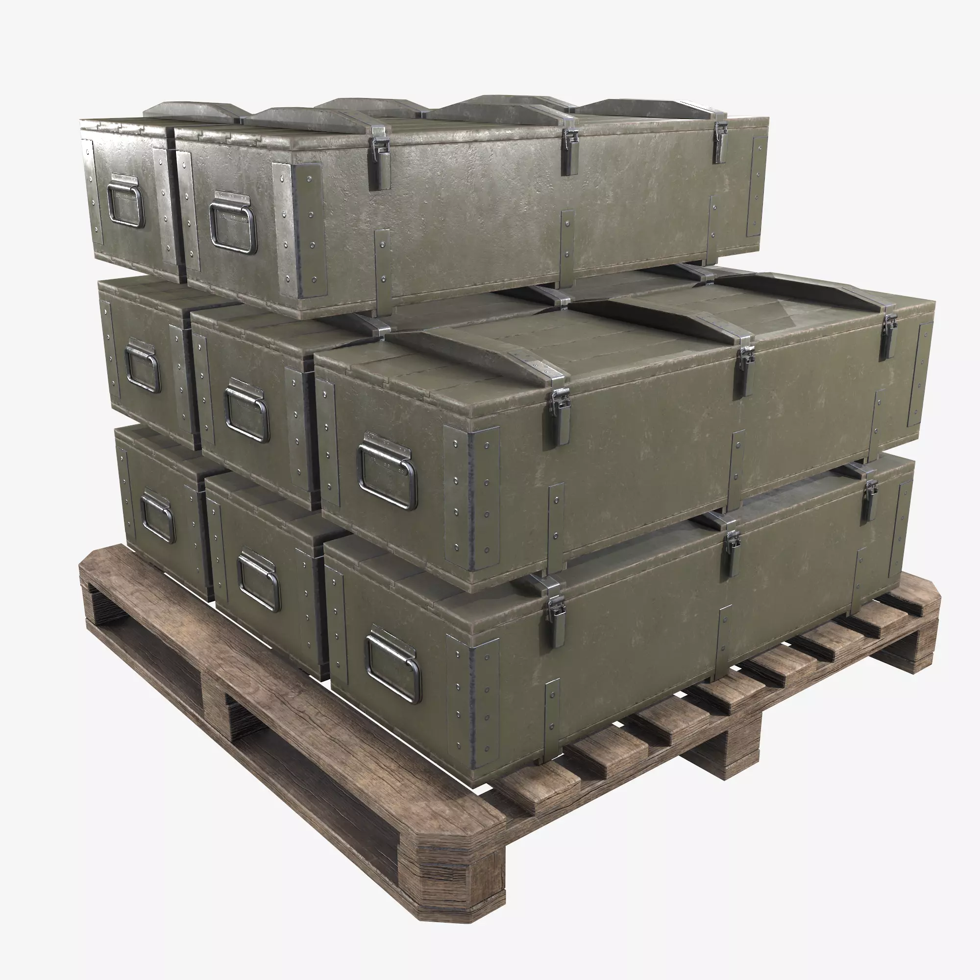 PBR Military Cargo Case 03 Low-poly 3D model_0