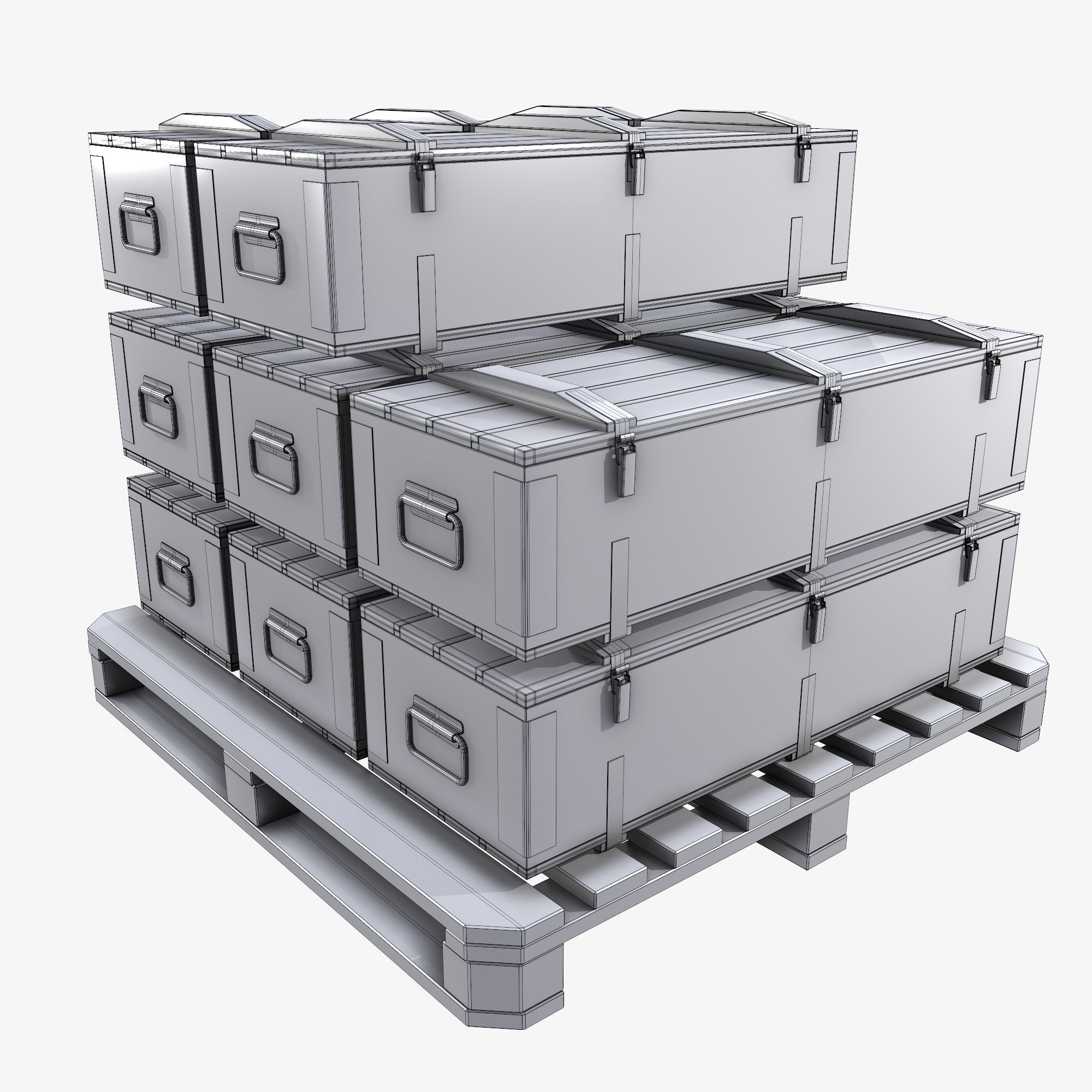 PBR Military Cargo Case 03 Low-poly 3D model_8