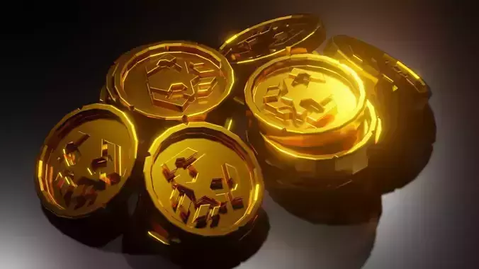 Gold Coins Low-poly 3D model