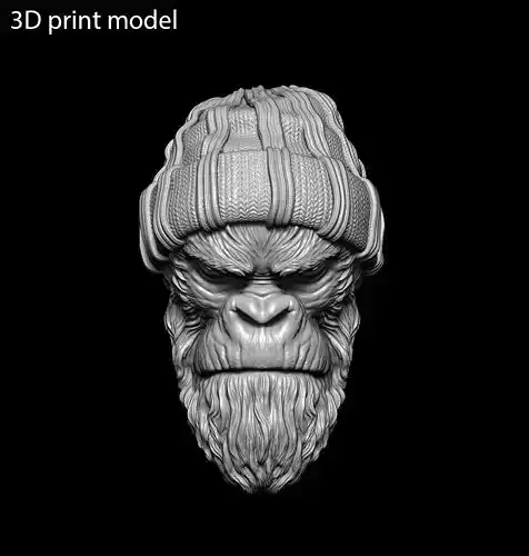 Animal bas relief  Gangster monkey wall home decor vol1  3D print model