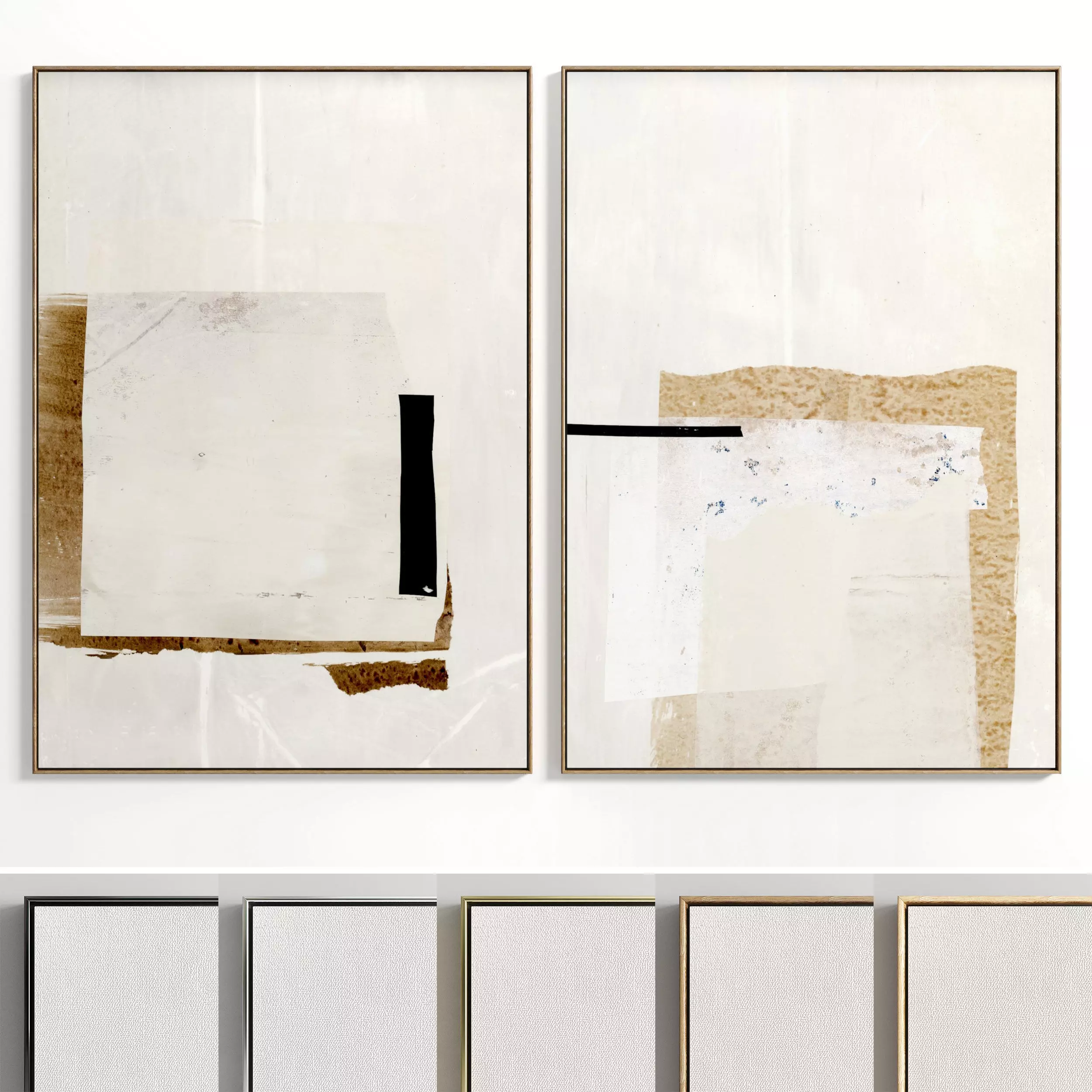 Plaster Two Photo Frame E-51 Low-poly 3D model_0