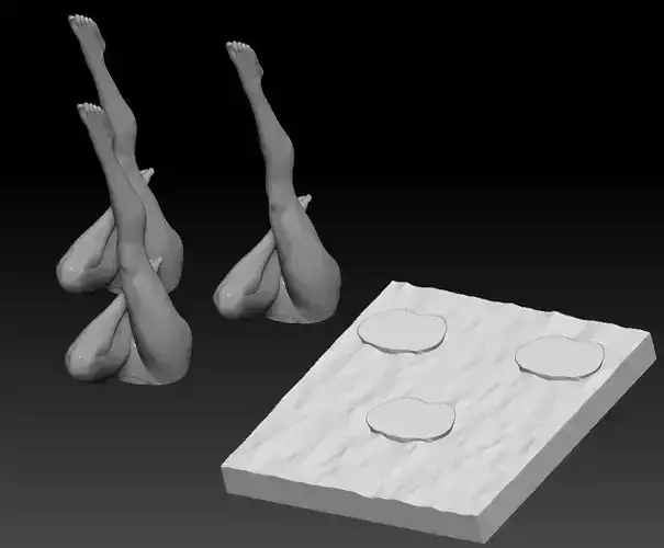 ARTISTIC SWIMMING WITH WATER BASE 3D print model