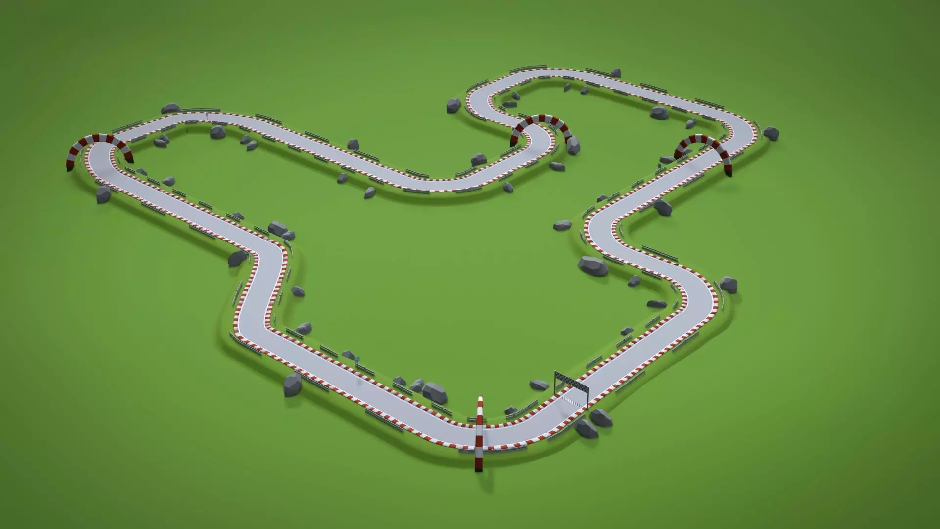 Racing Track Generator Low-poly 3D model_0