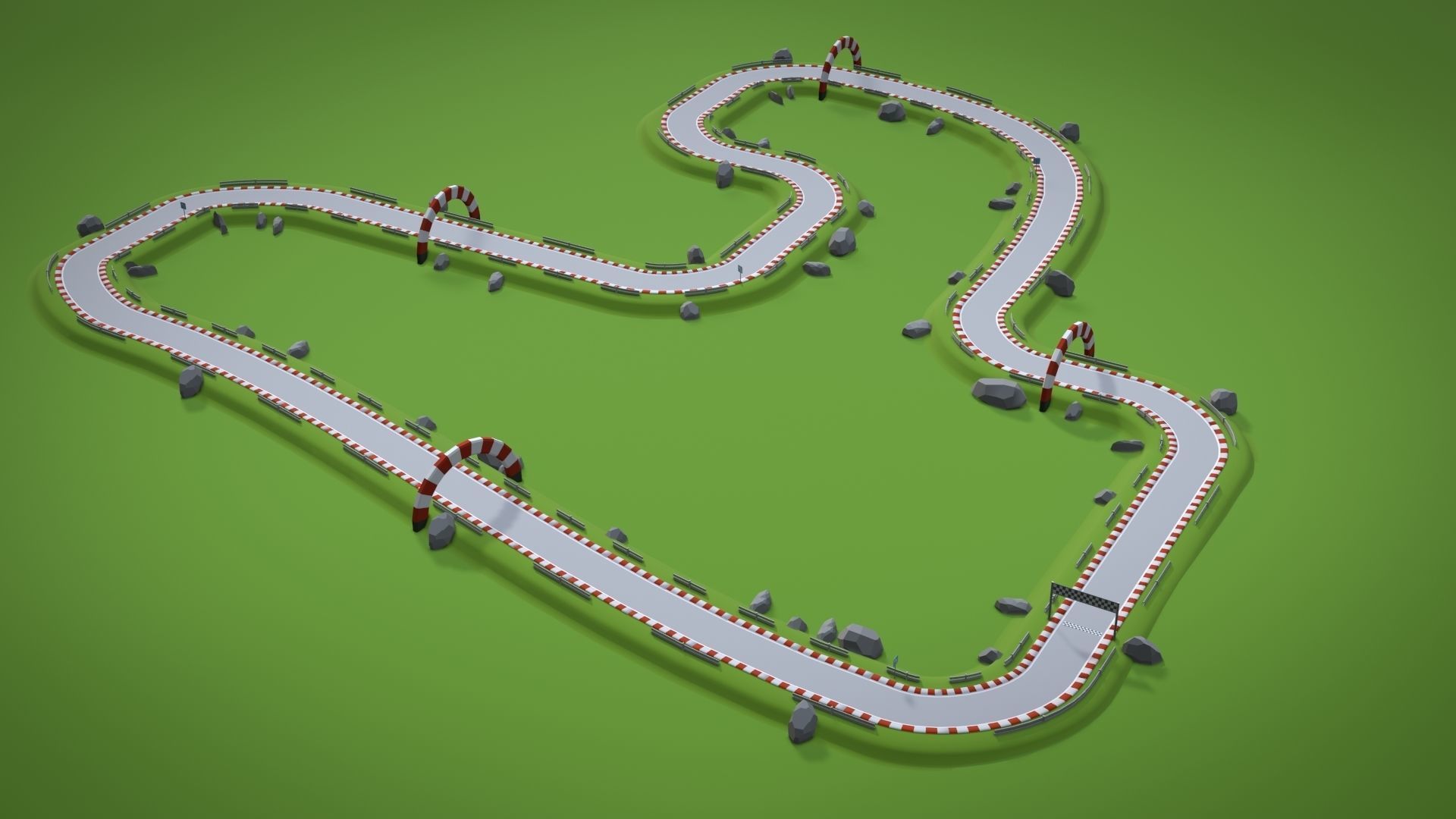 Racing Track Generator Low-poly 3D model_1