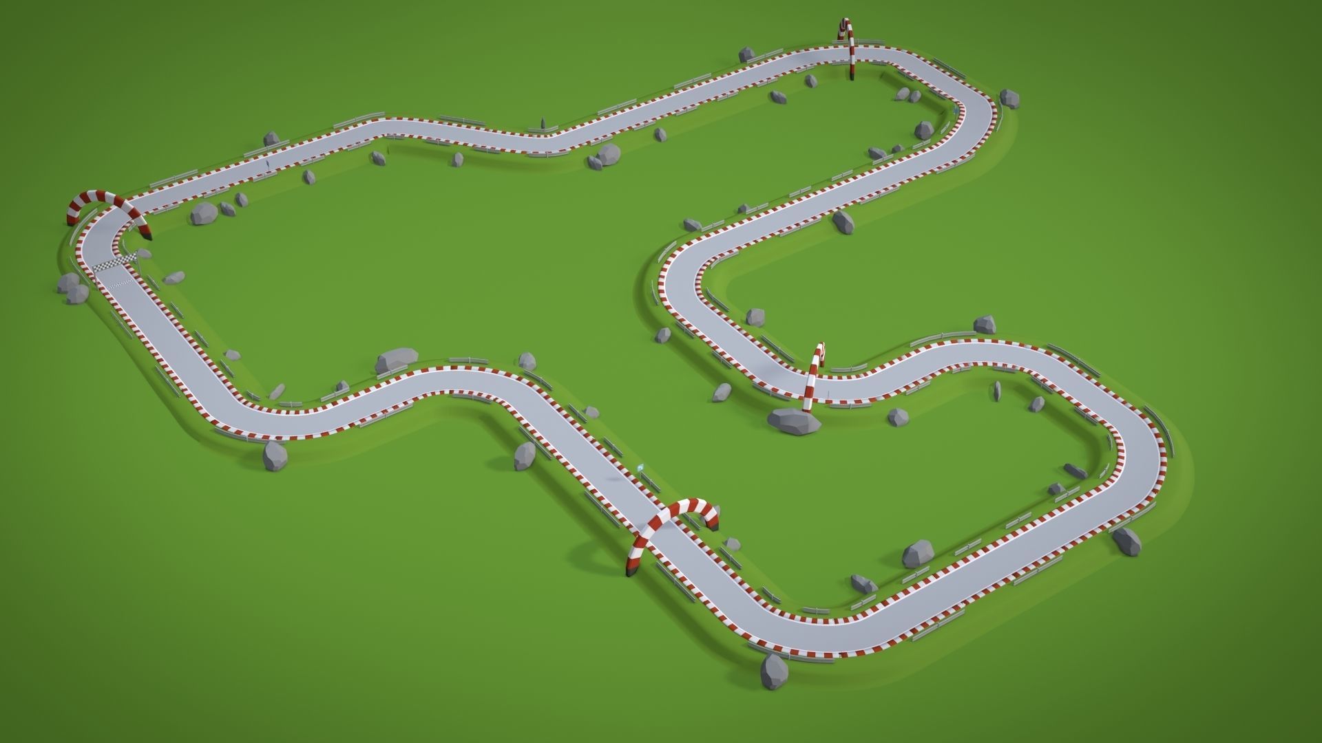 Racing Track Generator Low-poly 3D model_4