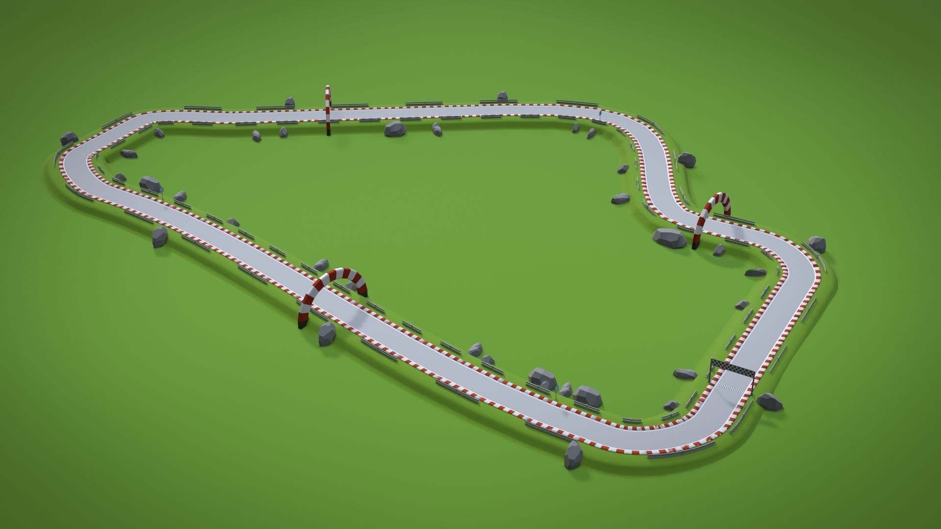 Racing Track Generator Low-poly 3D model_2