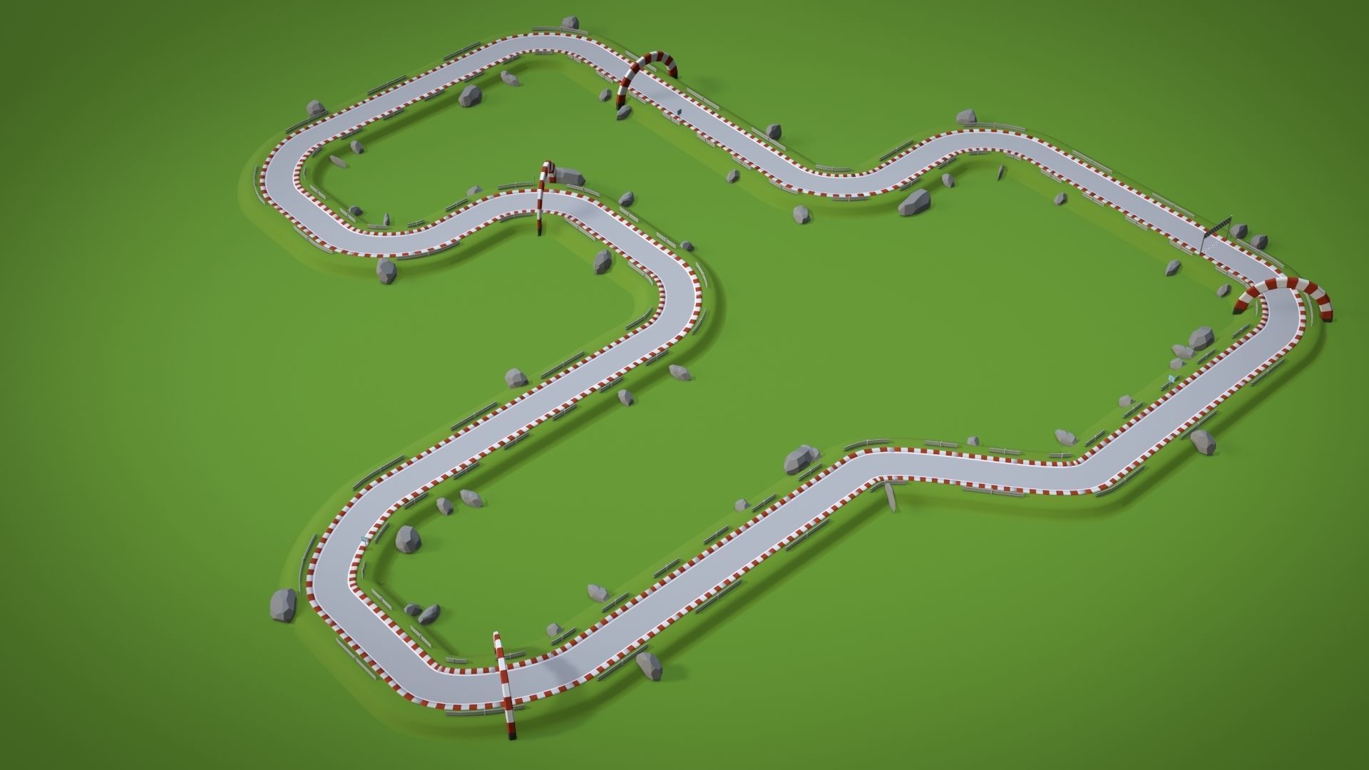 Racing Track Generator Low-poly 3D model_5