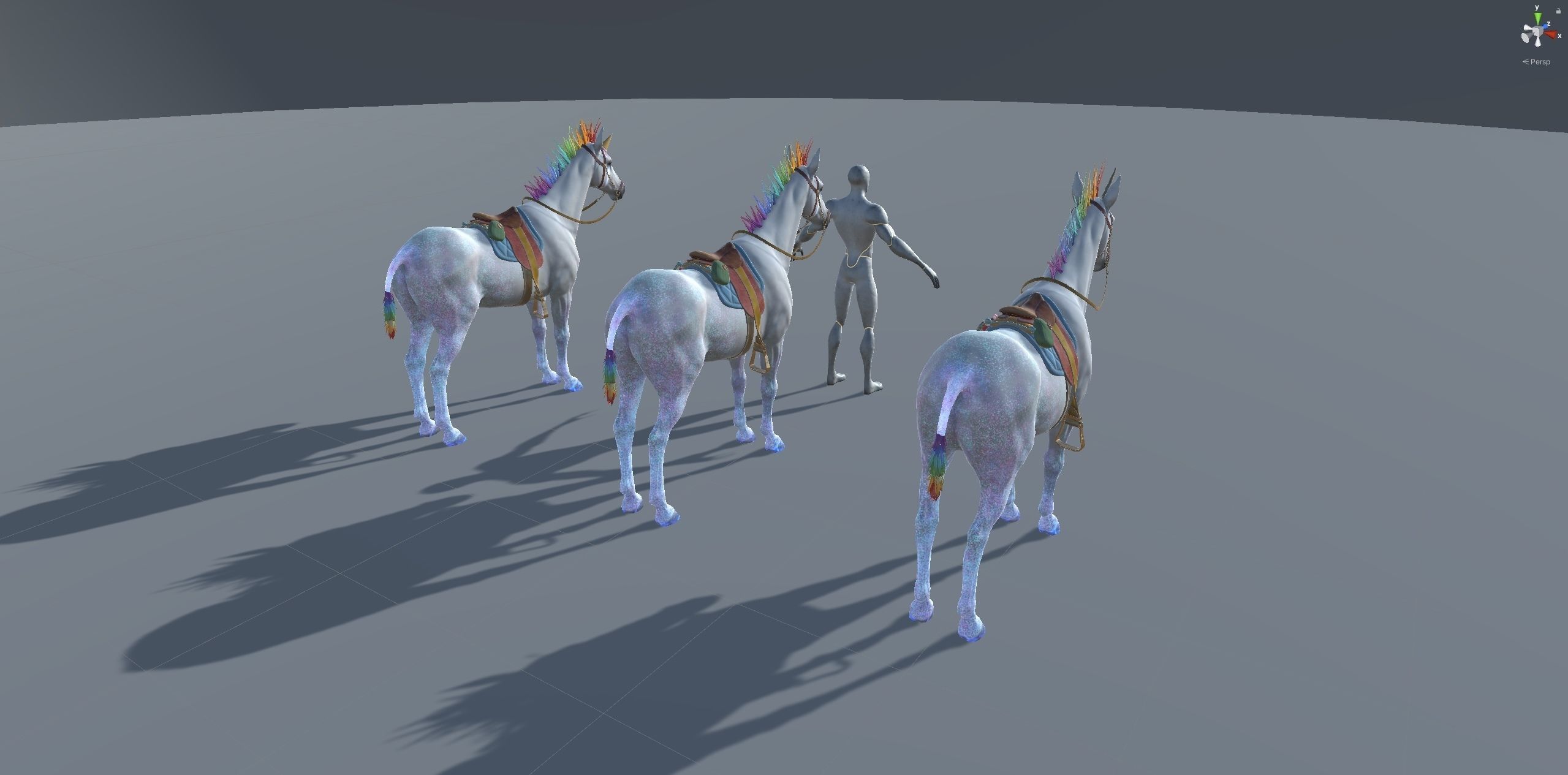 Rainbow Horse Animated Asset Low-poly 3D model_18