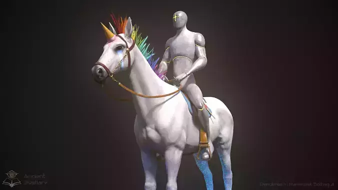 Rainbow Horse Animated Asset