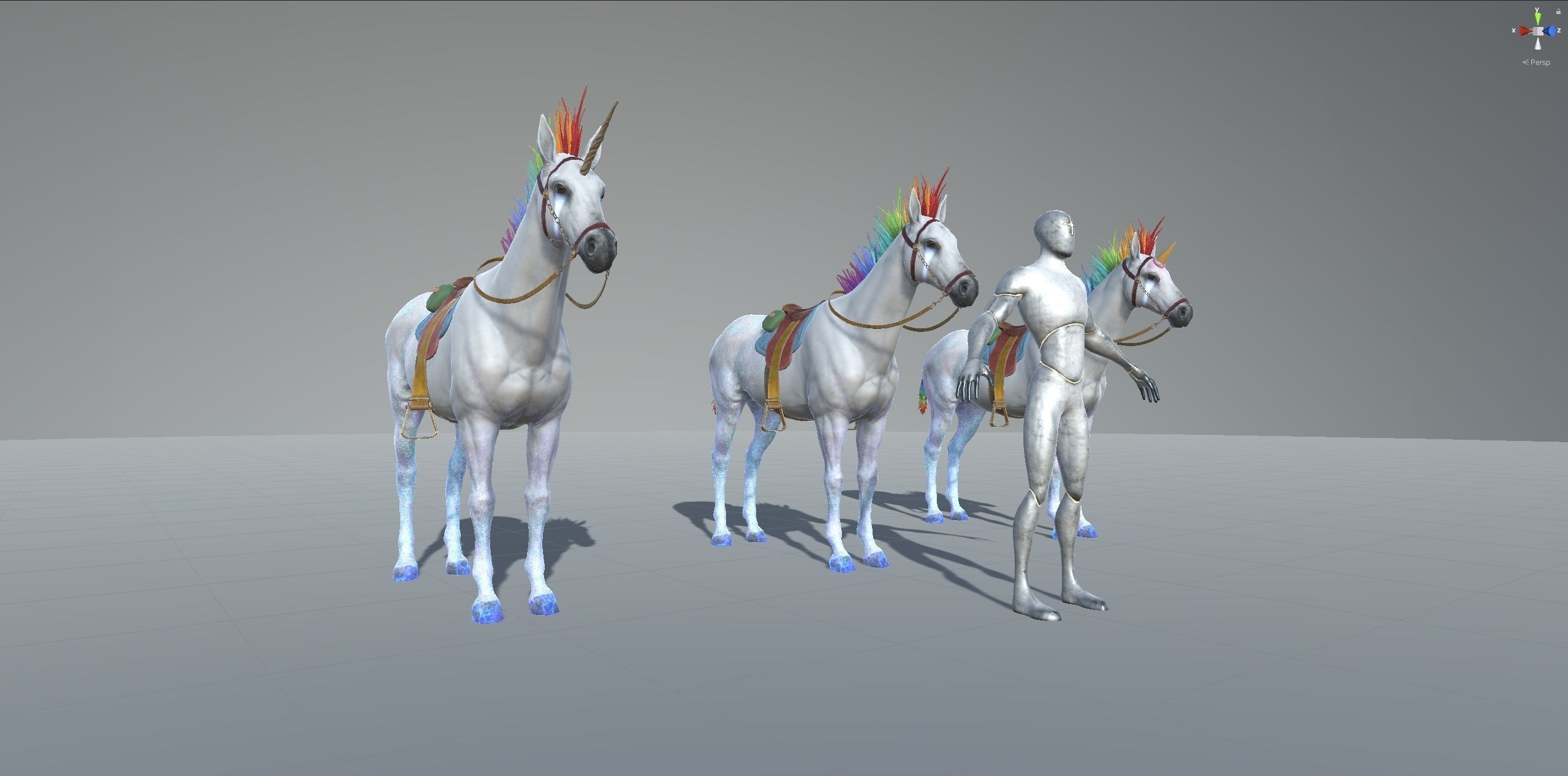 Rainbow Horse Animated Asset Low-poly 3D model_17