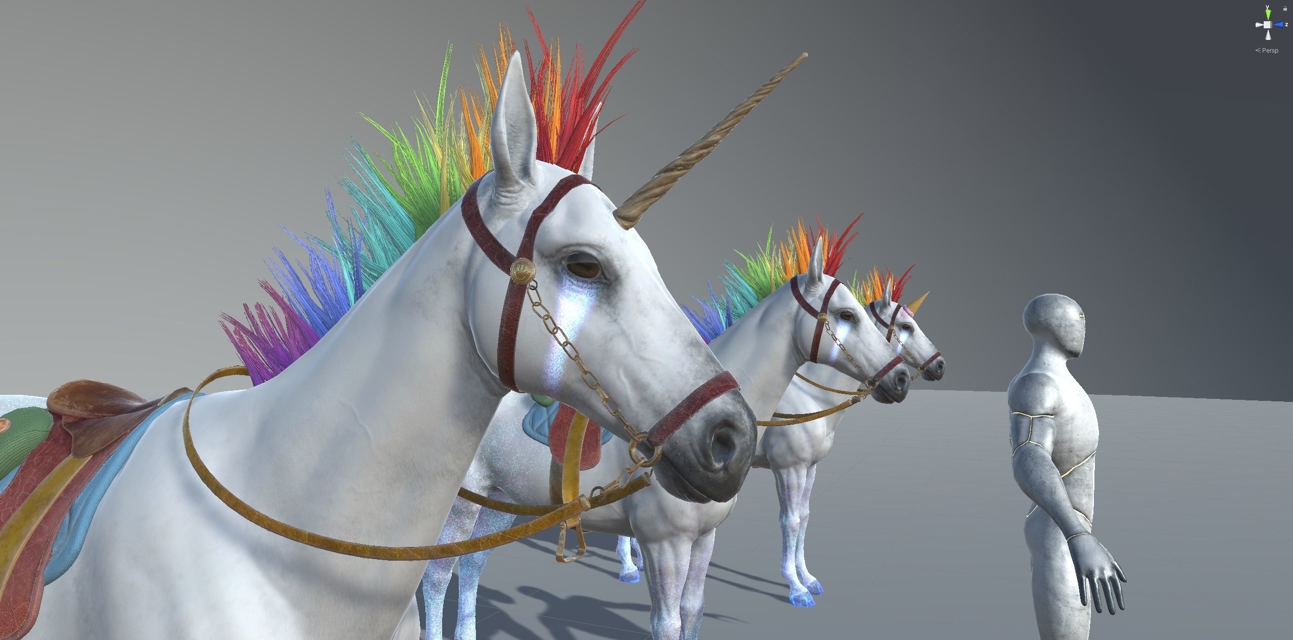 Rainbow Horse Animated Asset Low-poly 3D model_19