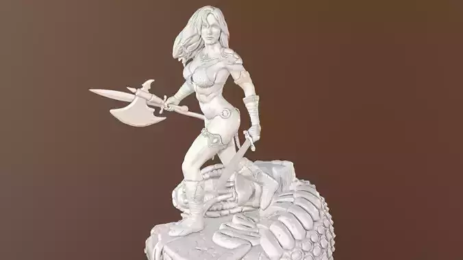 3D Print model statue of woman holding sword