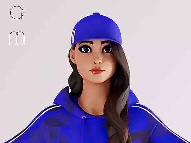 Ruby Blue v2 - Fortnite Free low-poly 3D model