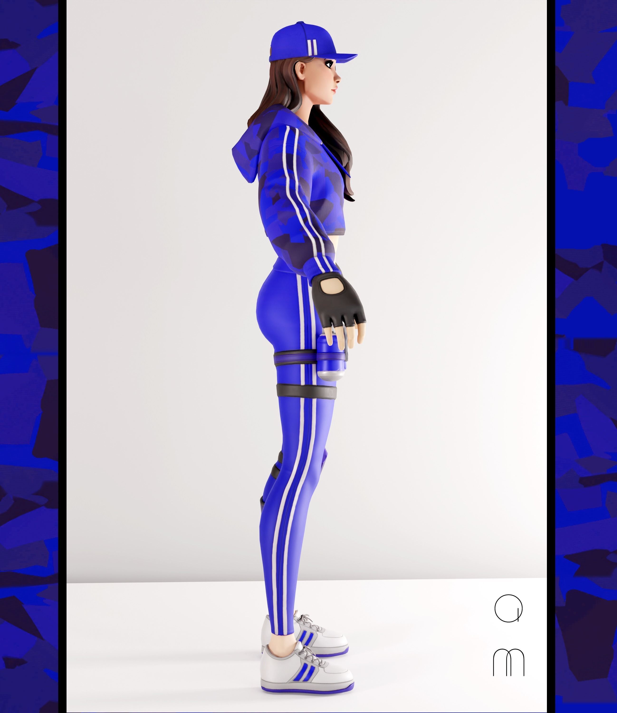 Ruby Blue v2 - Fortnite Free low-poly 3D model_4