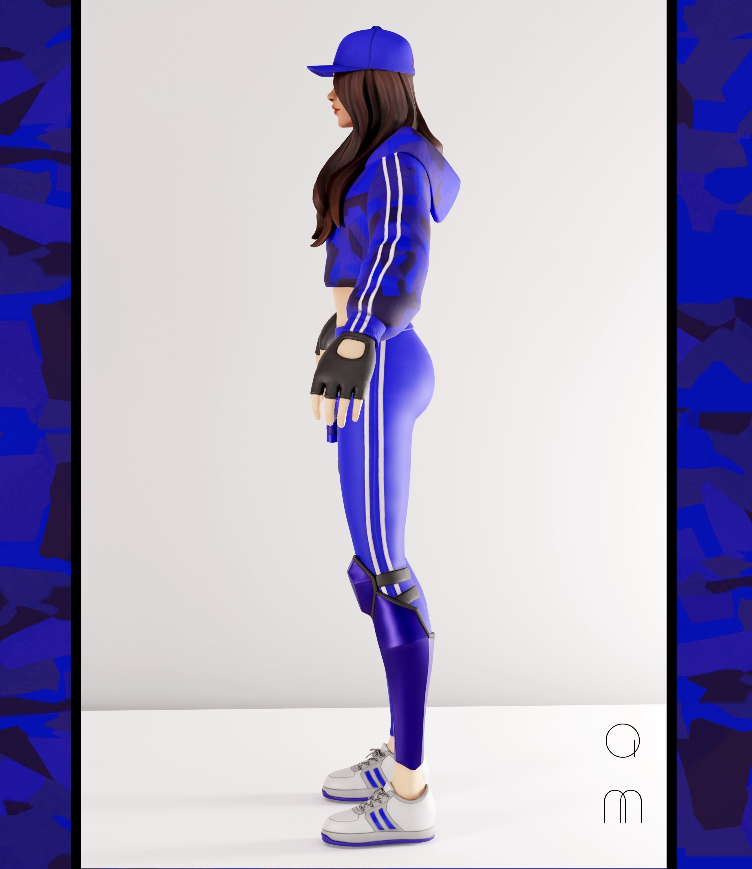 Ruby Blue v2 - Fortnite Free low-poly 3D model_6