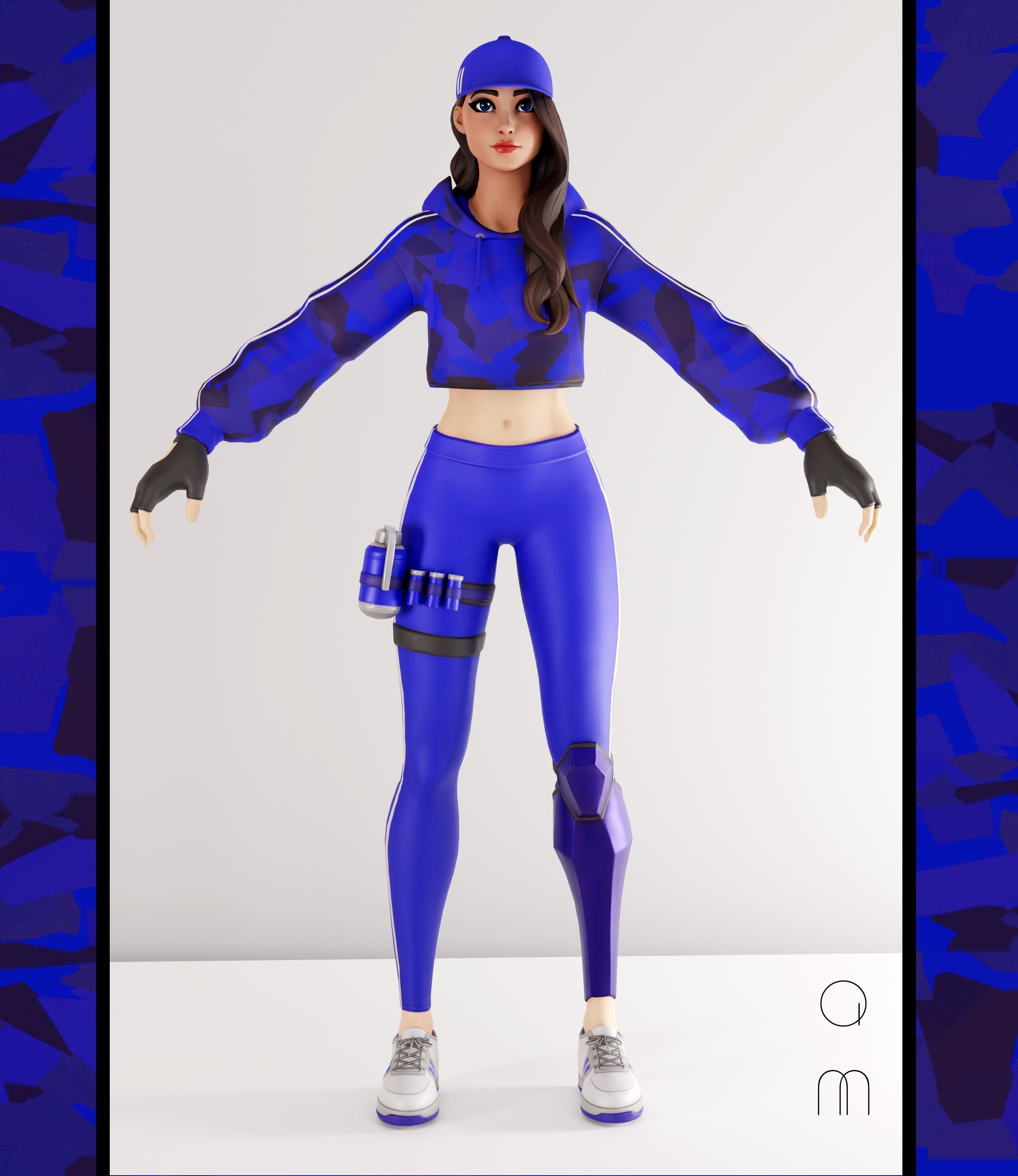 Ruby Blue v2 - Fortnite Free low-poly 3D model_3