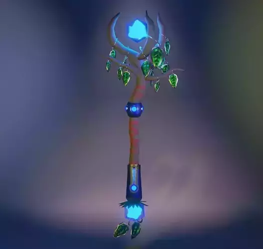magic staff  Low-poly 3D model