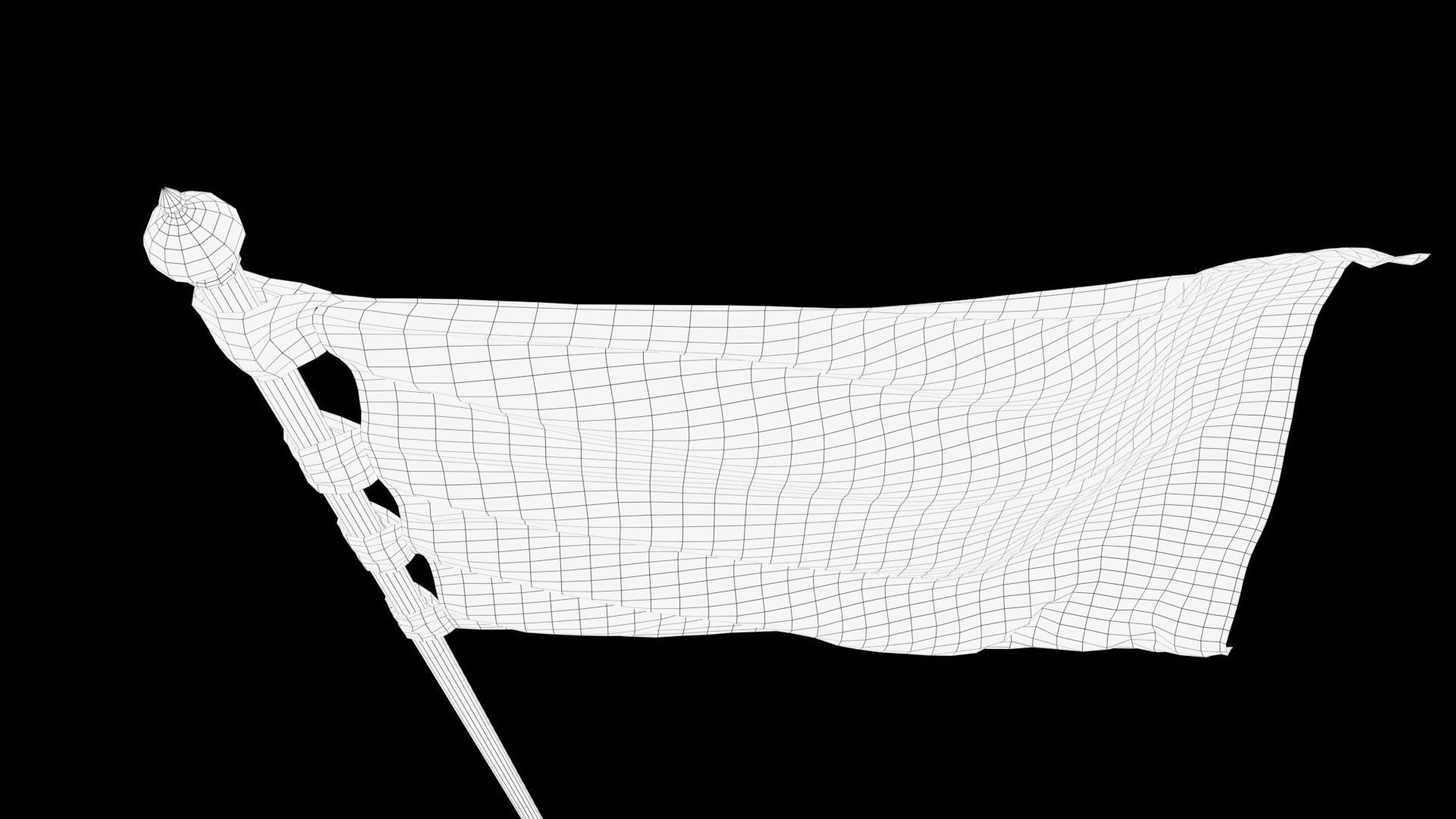 Waving flag Low-poly 3D model_9