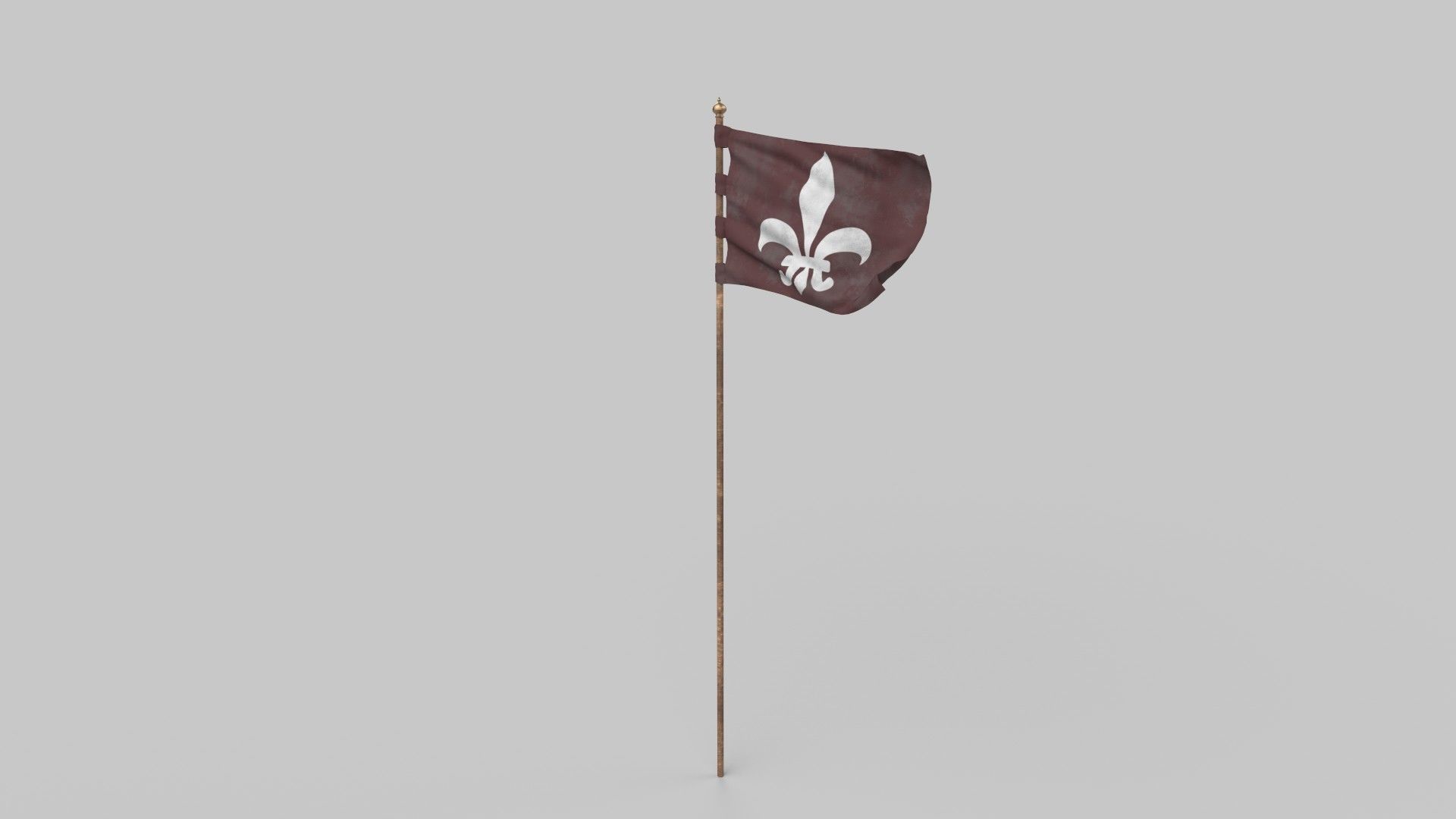 Waving flag Low-poly 3D model_1