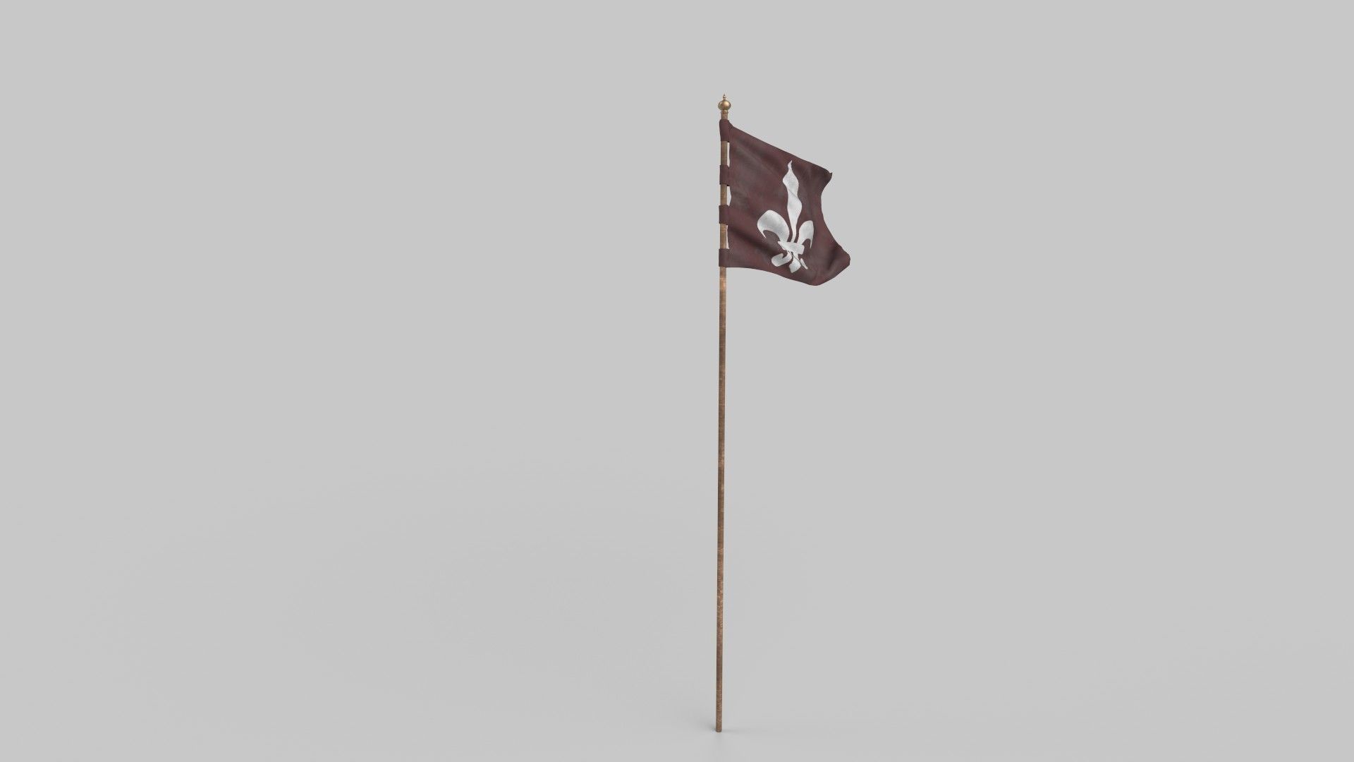 Waving flag Low-poly 3D model_2