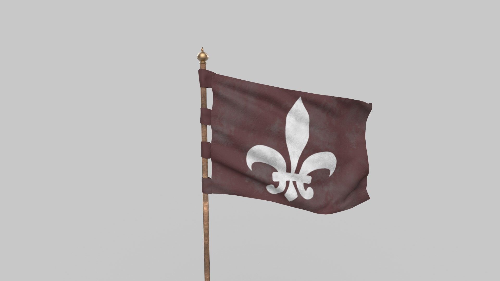 Waving flag Low-poly 3D model_3
