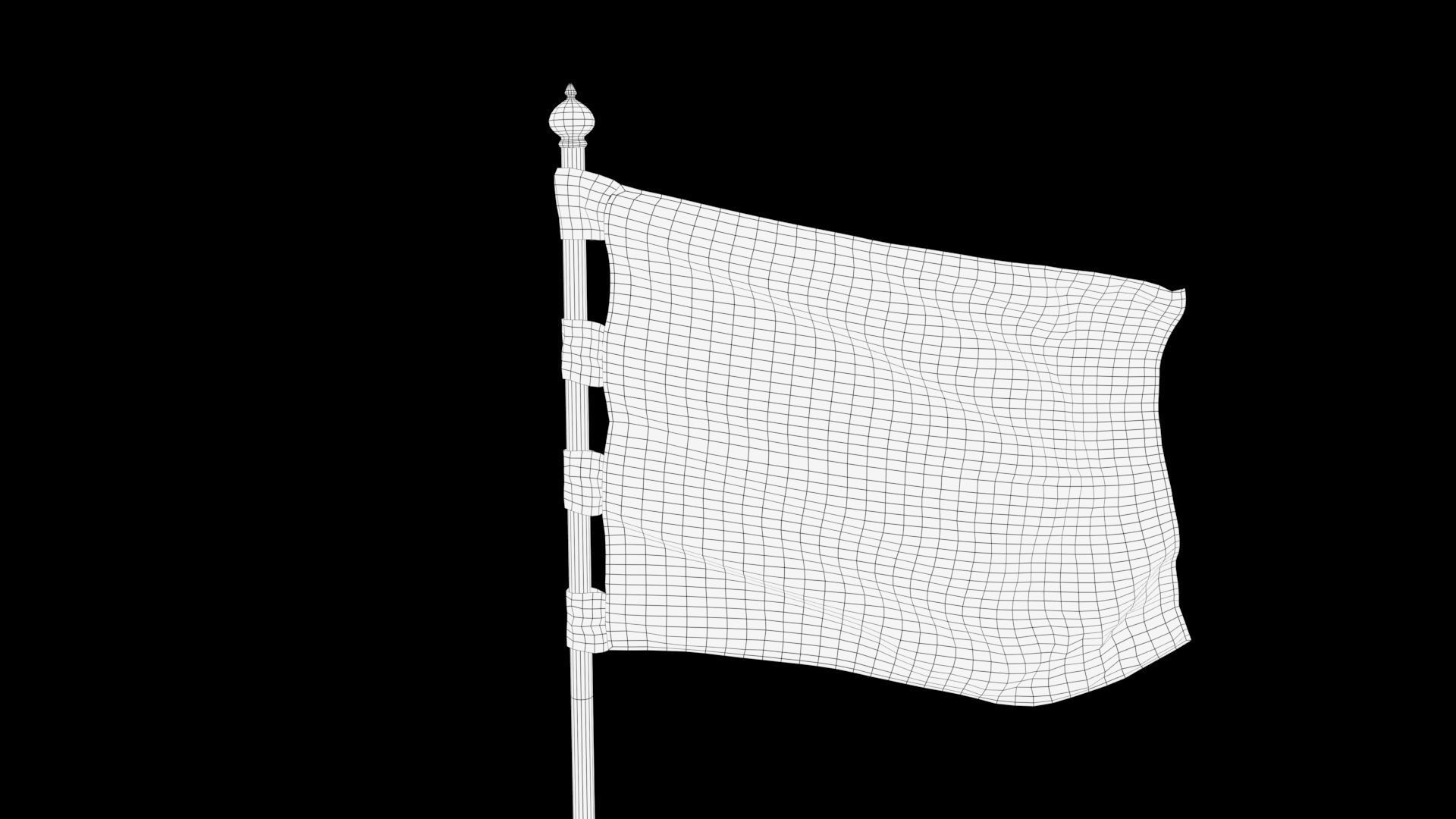Waving flag Low-poly 3D model_8