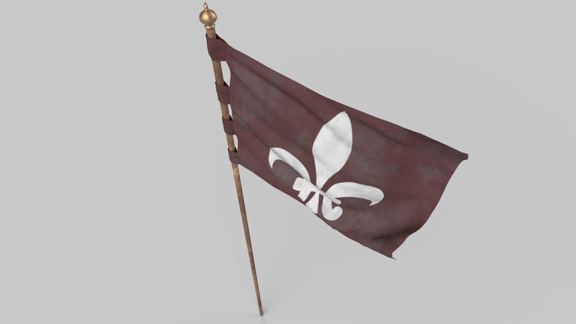 Waving flag Low-poly 3D model_4