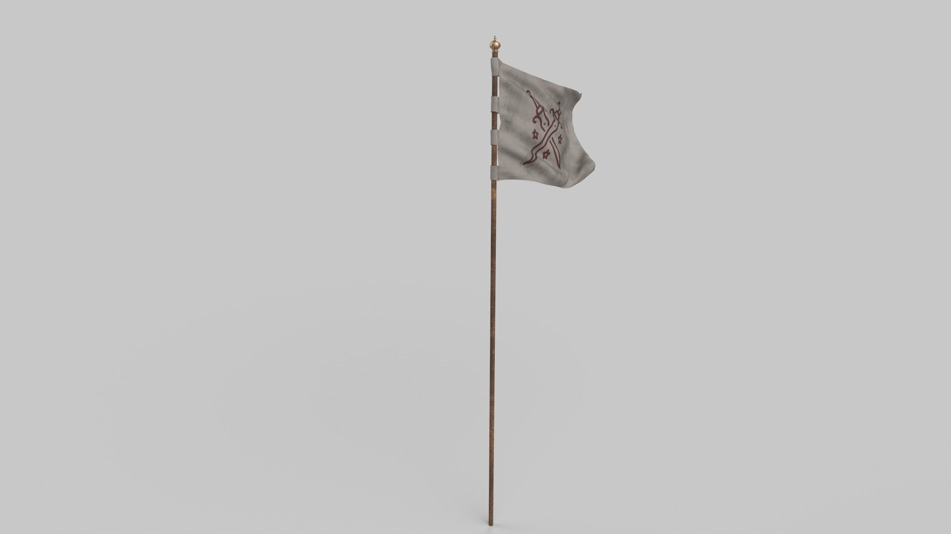 Waving flag Low-poly 3D model_2
