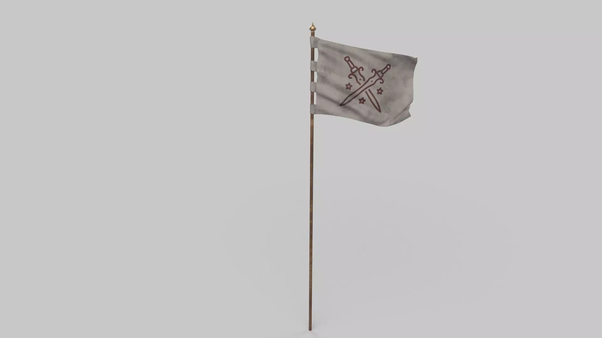 Waving flag Low-poly 3D model_0