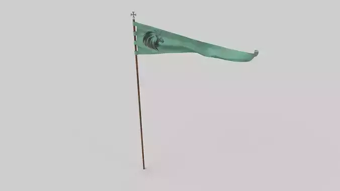Waving flag Low-poly 3D model