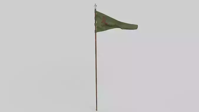 Waving flag Low-poly 3D model