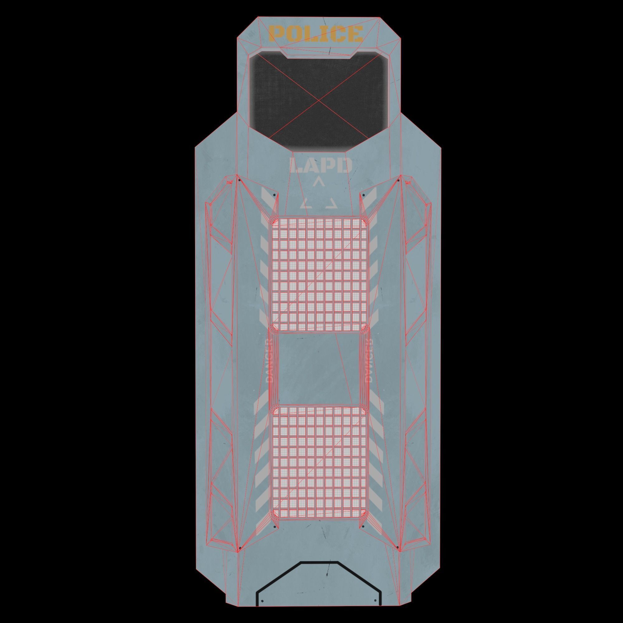 Sci-fi police shield Low-poly 3D model_10