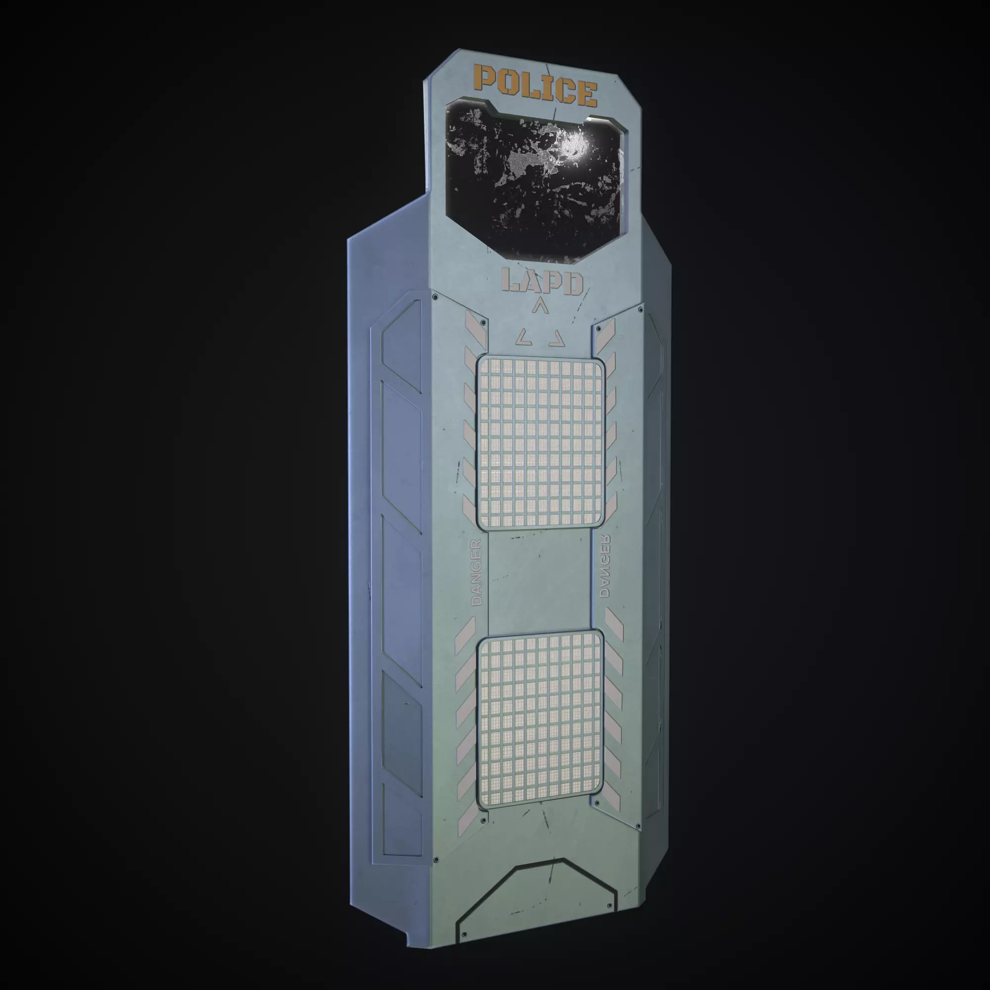 Sci-fi police shield Low-poly 3D model_0