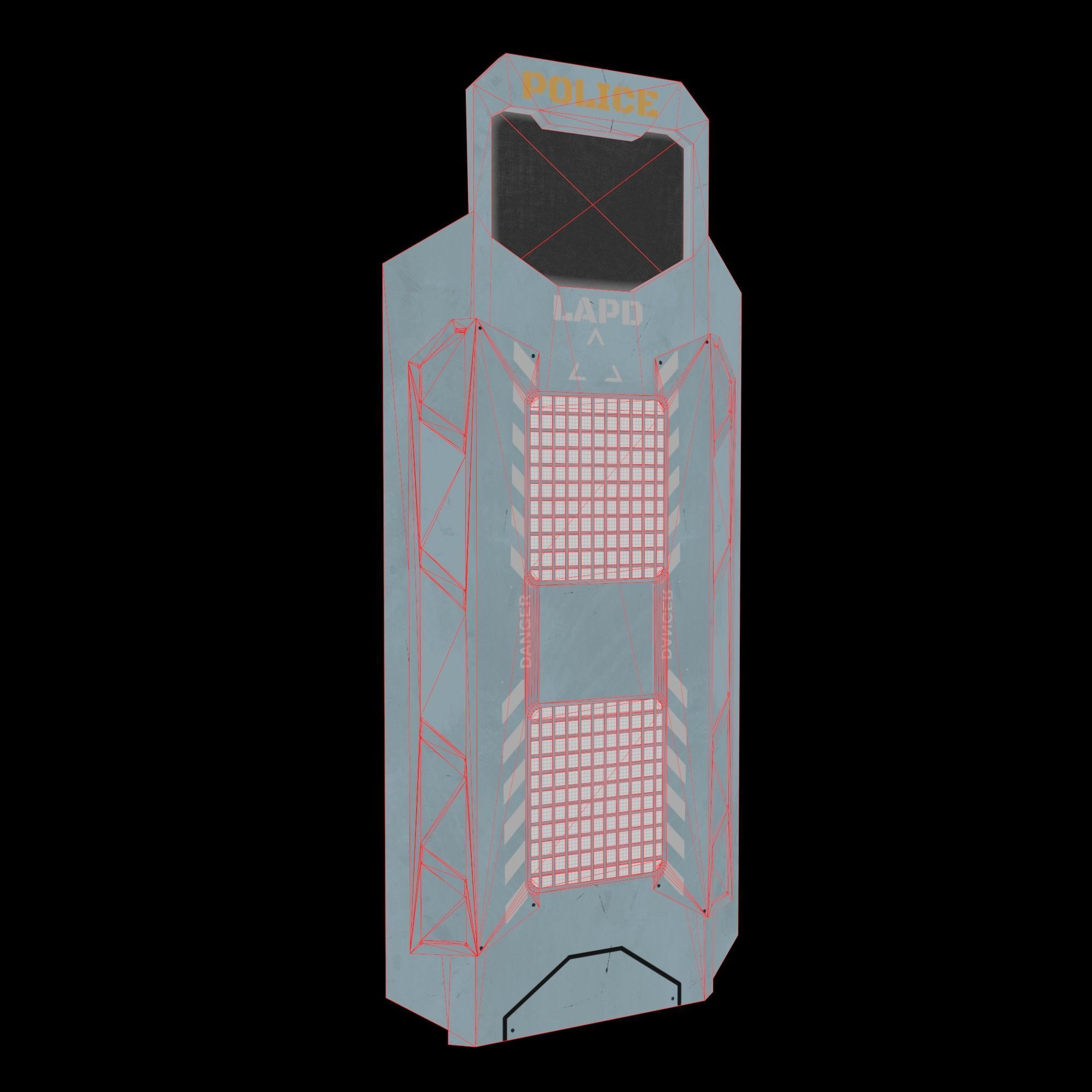 Sci-fi police shield Low-poly 3D model_1