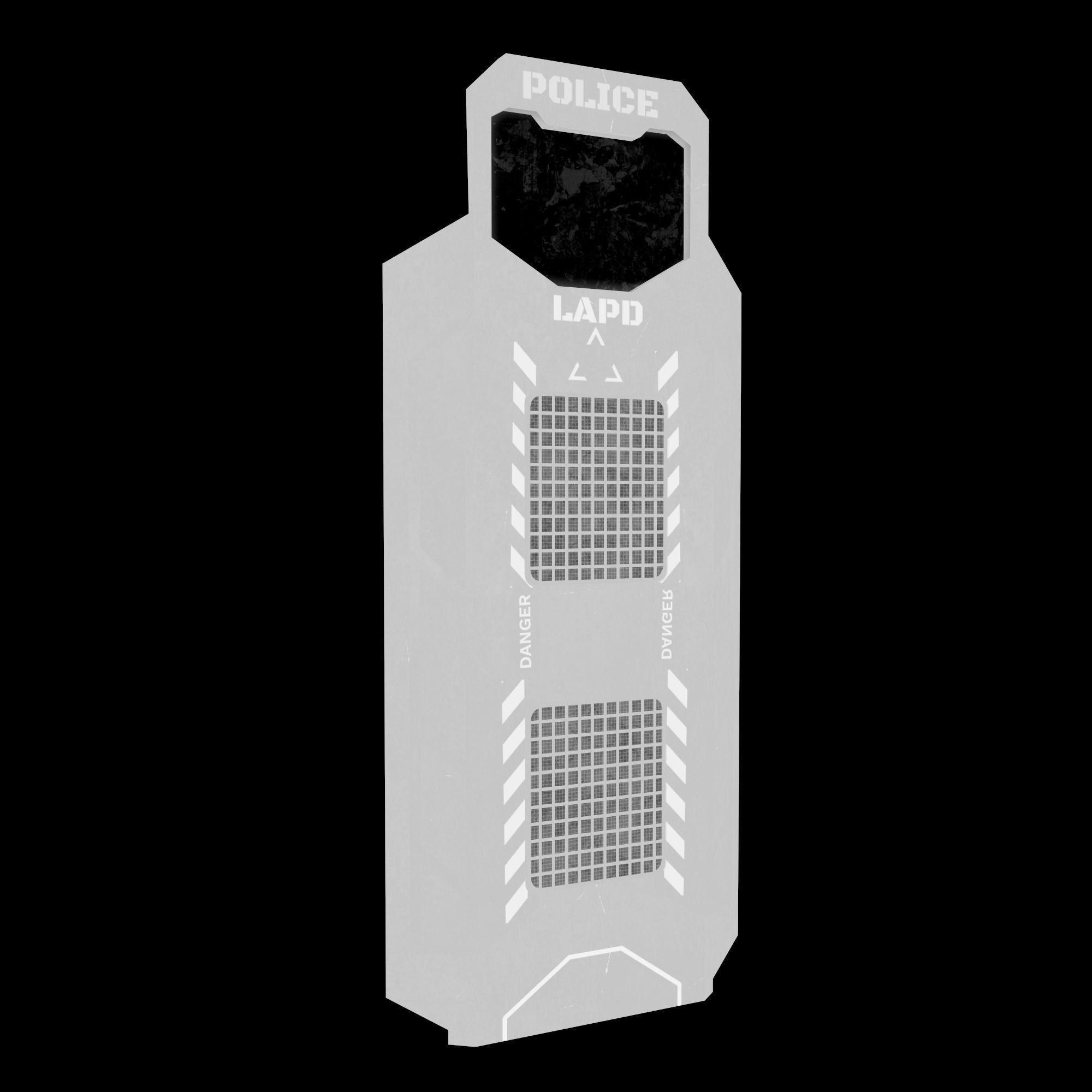 Sci-fi police shield Low-poly 3D model_2